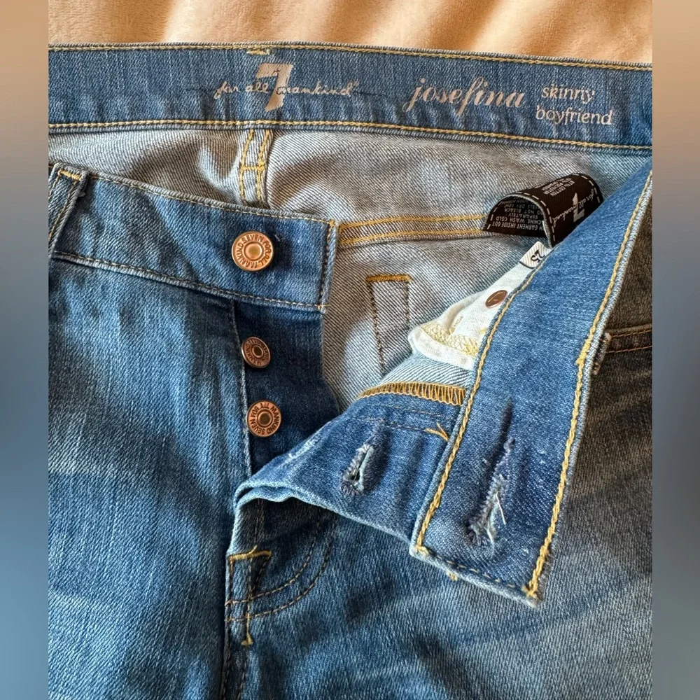 7 For All Mankind Low Rise Skinny Boyfriend Jeans, Size 25 - Picture 6 of 8